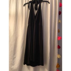 Black halter tie-up dress